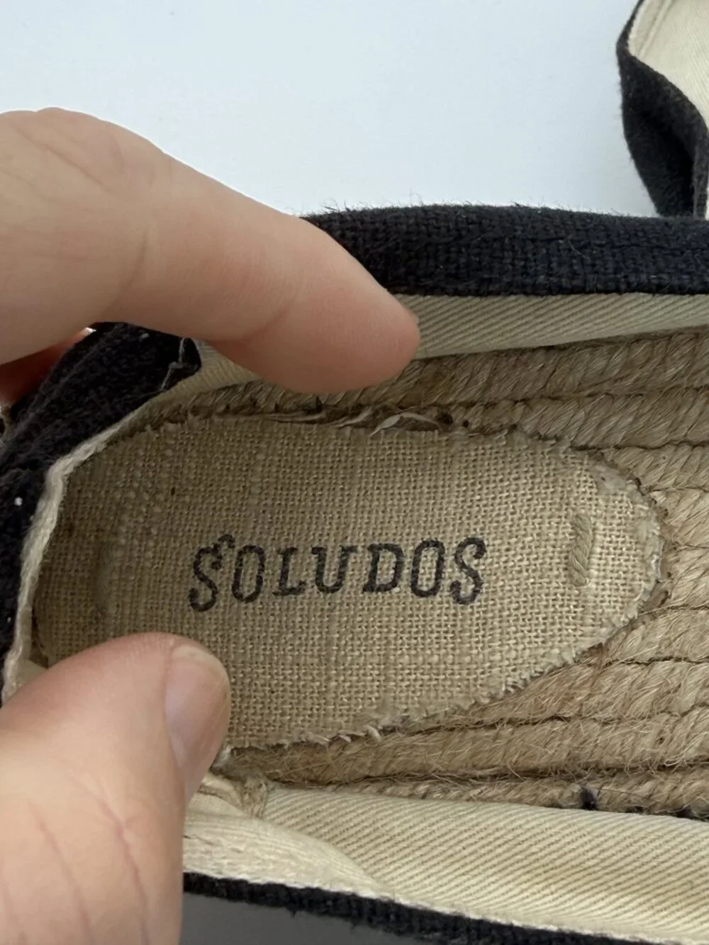 Soludos The Dali Original Espadrille Black Canvas Flats Size 11